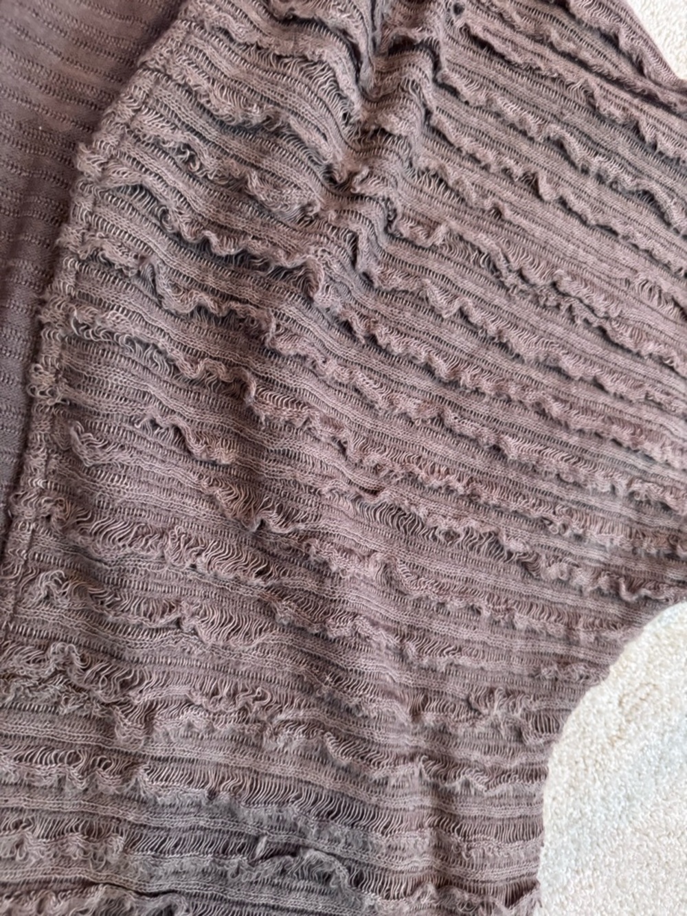 Amaryllis Taupe Cable-Knit Open Cardigan - Picture 3 of 9